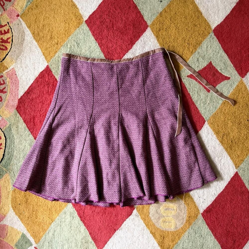 Vintage purple mini knitted skirt